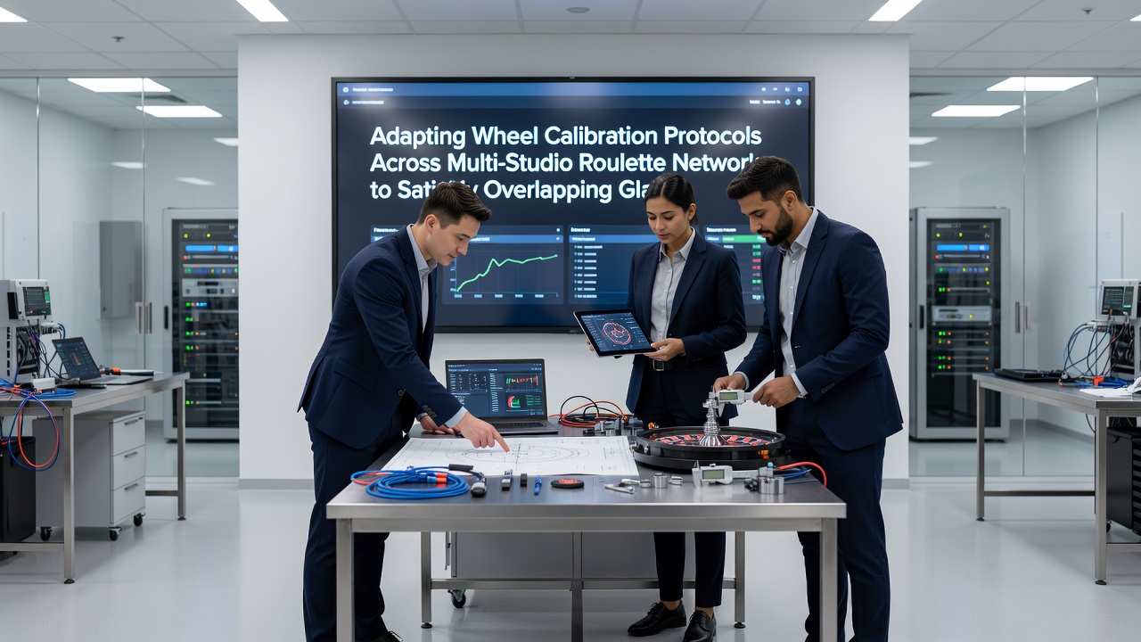 Synchronisierte Kalibrierungsstation in einem internationalen Roulette-Studioverbund