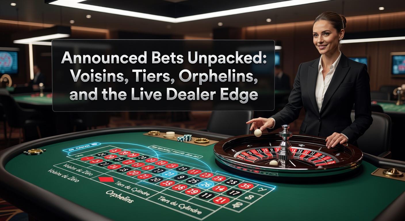 Roulette-Tisch mit markierten Announced Bets wie Voisins du Zero, Tiers und Orphelins auf dem europäischen Rad