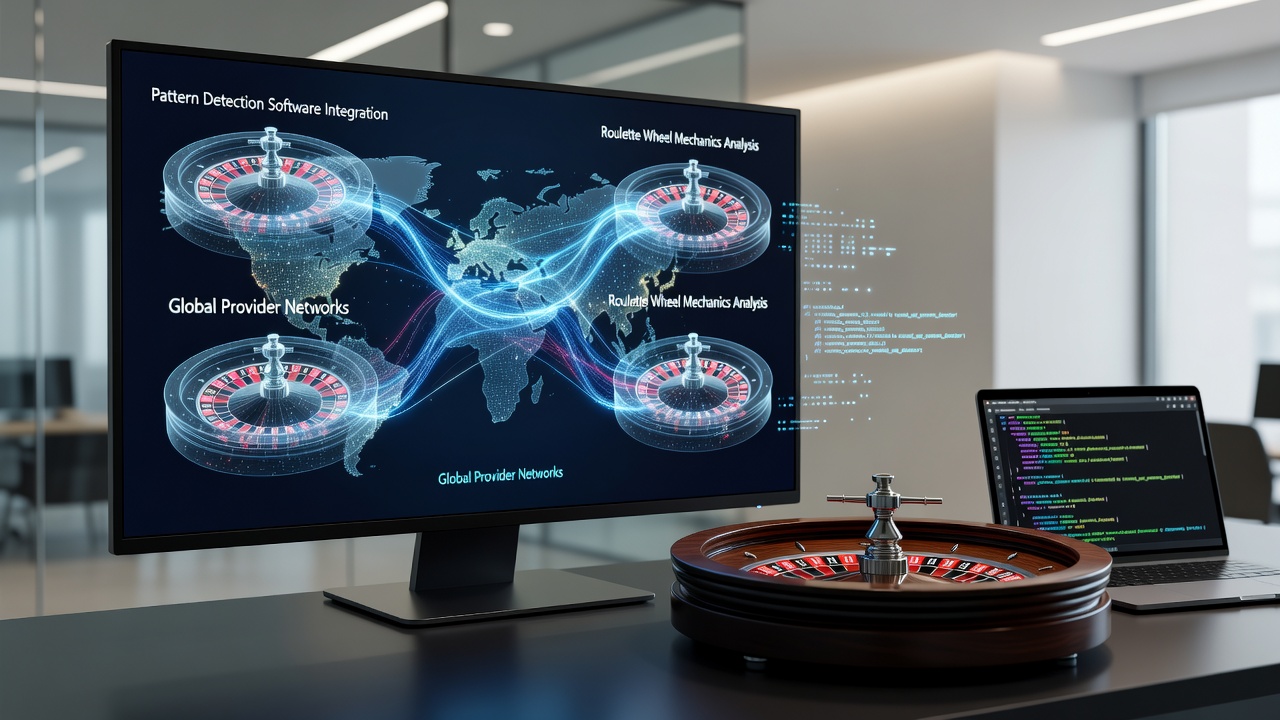 Roulette-Rad mit integrierter Sensorik und Software-Overlay für Musteranalyse in Echtzeit