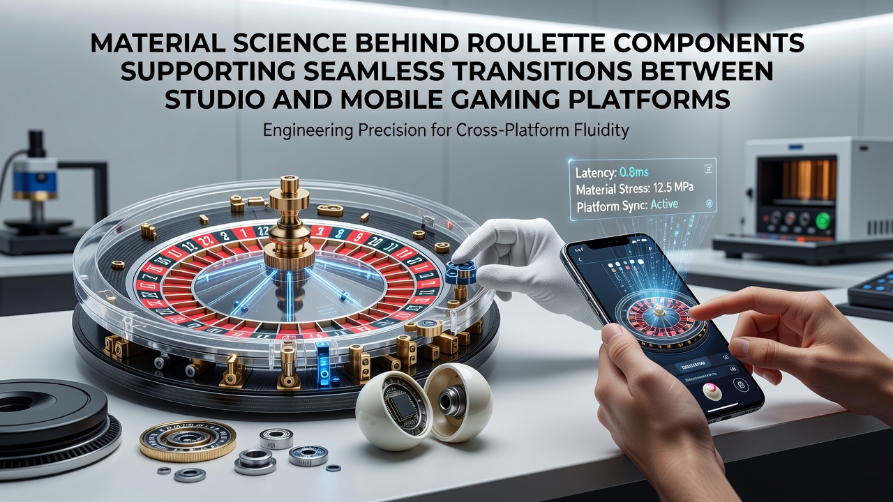 Roulette-Rad aus fortschrittlichen Verbundwerkstoffen in einem professionellen Studio-Setup mit integrierter Beleuchtung